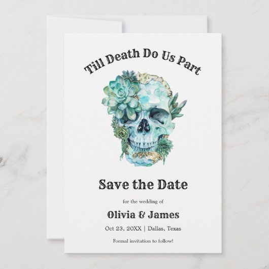 Till Death Do Us Part Gotische Halloween bruiloft Save The Date (Voorkant)
