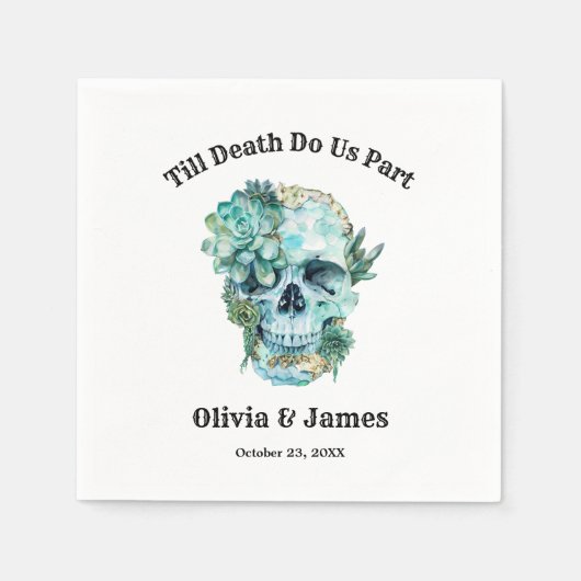 Till Death Do Us Part Gotische Halloween bruiloft Servet (Voorkant)