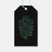 Till Death Do Us Part Green Rose Gothic Wedding Cadeaulabel (Achterkant)