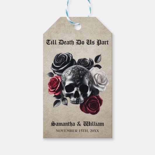 Till Death Do Us Part  Halloween bruiloft Cadeaulabel (Voorkant)