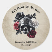 Till Death Do Us Part  Halloween bruiloft Ronde Sticker (Voorkant)