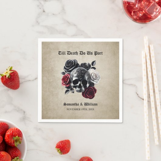 Till Death Do Us Part Halloween bruiloft Servet (Insitu)