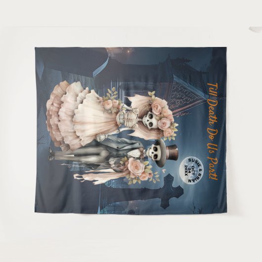 Till Death Do Us Part Halloween hangende achtergro Wandkleed (Voorkant (horizontaal))