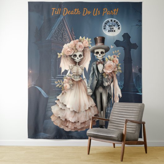 Till Death Do Us Part Halloween hangende achtergro Wandkleed (In situ)