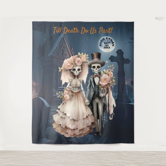 Till Death Do Us Part Halloween hangende achtergro Wandkleed (Voorkant)