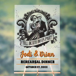 Till Death Do Us Part Halloween Wedding Welcome Acryl Bord