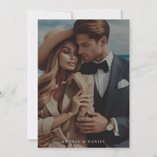 Till Death Do us part Inline Gotische bruiloft fot Save The Date (Achterkant)