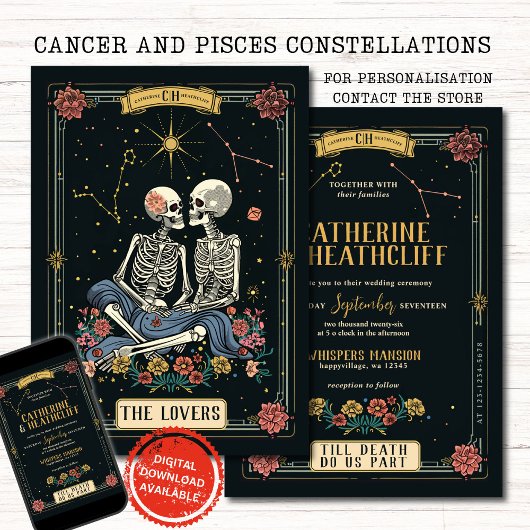 Till Death Do Us Part Kanker en Vissen Tarot Kaart