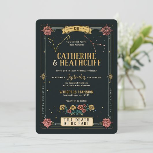 Till Death Do Us Part Kanker en Vissen Tarot Kaart (Staand voorkant)