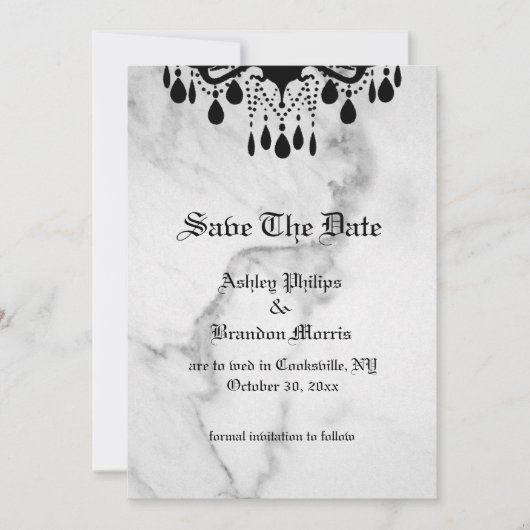 Till Death Do Us Part Marble Save the Date (Voorkant)