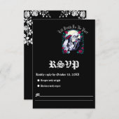 Till Death Do Us Part Moonlit Skeleton Wedding RSVP Kaartje (Voorkant / Achterkant)
