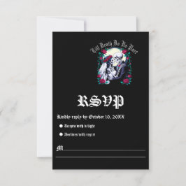 Till Death Do Us Part Moonlit Skeleton Wedding RSVP Kaartje