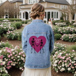 Till Death Do us Part Paarse & Zwart Skelet Denim Jacket