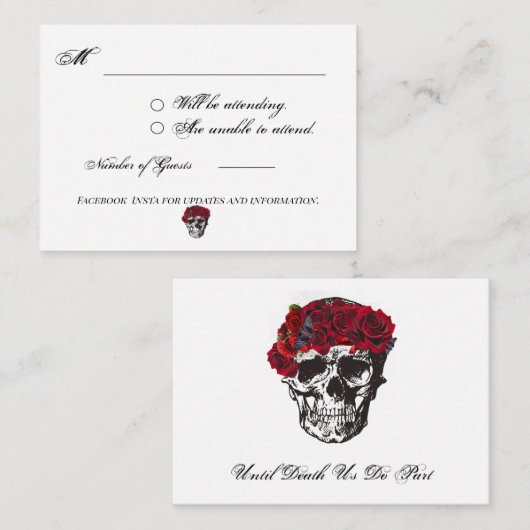 Till Death Do us Part Red Rose Antwoordblad Bijlag Informatiekaartje (Voorkant / Achterkant)