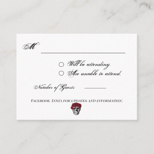 Till Death Do us Part Red Rose Antwoordblad Bijlag Informatiekaartje (Voorkant)