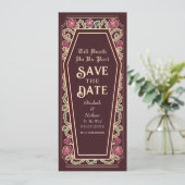 Till Death Do Us Part Rode Gothic Bewaar de datum Kaart (Staand voorkant)