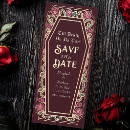 Till Death Do Us Part Rode Gothic Bewaar de datum Kaart