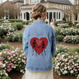 Till Death Do us Part Rood & Zwart Skelet Denim Jacket