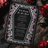 Till Death Do Us Part Roos Black Gothic Wedding Folie Uitnodiging