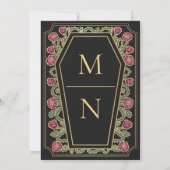 Till Death Do Us Part Roos Black Gothic Wedding Kaart (Achterkant)