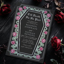 Till Death Do Us Part Roos Black Gothic Wedding Kaart