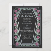 Till Death Do Us Part Roos Black Gothic Wedding Kaart (Voorkant)