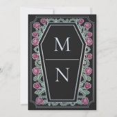 Till Death Do Us Part Roos Black Gothic Wedding Kaart (Achterkant)