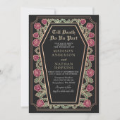 Till Death Do Us Part Roos Black Gothic Wedding Kaart (Voorkant)