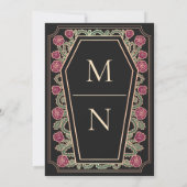 Till Death Do Us Part Roos Black Gothic Wedding Kaart (Achterkant)