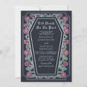 Till Death Do Us Part Roos Blauwe Gotische bruilof Kaart (Voorkant)