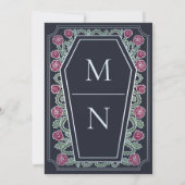 Till Death Do Us Part Roos Blauwe Gotische bruilof Kaart (Achterkant)