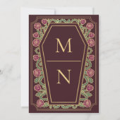 Till Death Do Us Part Roos Rode Gotische bruiloft Kaart (Achterkant)