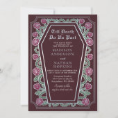 Till Death Do Us Part Roos Rode Gotische bruiloft Kaart (Voorkant)