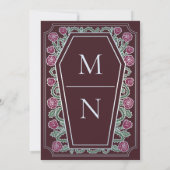 Till Death Do Us Part Roos Rode Gotische bruiloft Kaart (Achterkant)