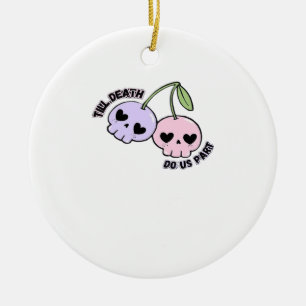Till Death Do Us Part - Schattigee Gothic Skull De Keramisch Ornament