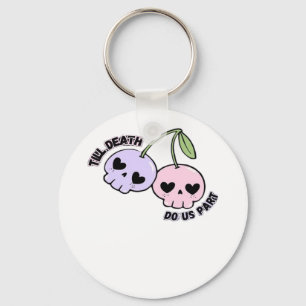 Till Death Do Us Part - Schattigee Gothic Skull De Sleutelhanger