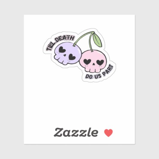 Till Death Do Us Part - Schattigee Gothic Skull De Sticker (Vel)