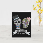 Till Death Do Us Part Shirt Sugar Skull Wedding BR Kaart (Gele Bloem)
