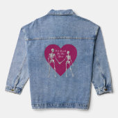 Till Death Do us Part Skelet & Paarse Hart Denim Jacket (Achterkant)