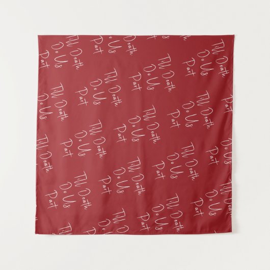 Till Death Do us part Skelet Script Wedding Red Wandkleed (Voorkant (horizontaal))