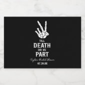 Till Death Do us Part Skelet Vrijgezellenfeest Min Sparkling Wijnetiket (Enkel label)