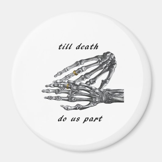 Till Death Do Us Part Skeleton Hands (Cream) -klas Magneet (Voorkant)