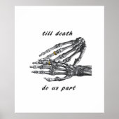 Till Death Do Us Part Skeleton Hands (Cream) -klas Poster (Voorkant)