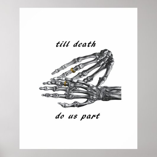 Till Death Do Us Part Skeleton Hands (Cream) -klas Poster (Voorkant)