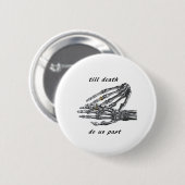 Till Death Do Us Part Skeleton Hands (Cream) -klas Ronde Button 5,7 Cm (Voorkant /achterkant)