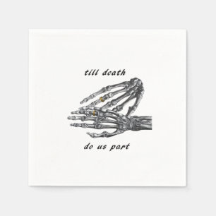 Till Death Do Us Part Skeleton Hands (Cream) -klas Servet