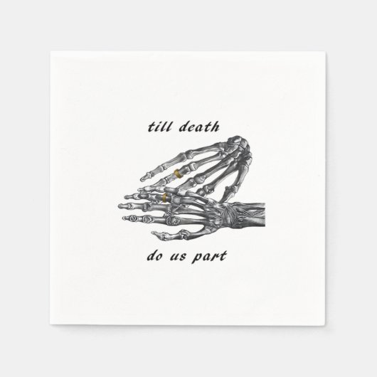 Till Death Do Us Part Skeleton Hands (Cream) -klas Servet (Voorkant)