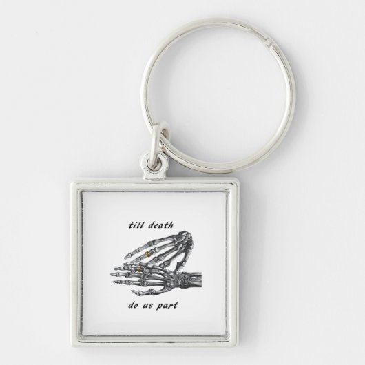 Till Death Do Us Part Skeleton Hands (Cream) -klas Sleutelhanger (Voorkant)