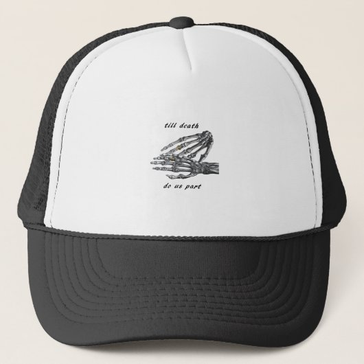 Till Death Do Us Part Skeleton Hands (Cream) -klas Trucker Pet (Voorkant)