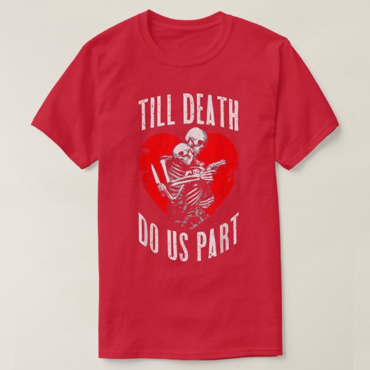 Till Death Do Us Part Skeleton Wedding Couple Vale T-shirt (Design voorkant)